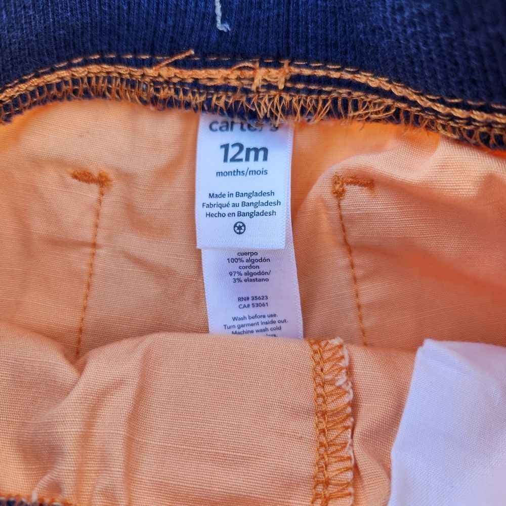 Carter's Baby Boys Light Orange Pull-on Shorts Adjustable Size 12 Months - Picture 4 of 7